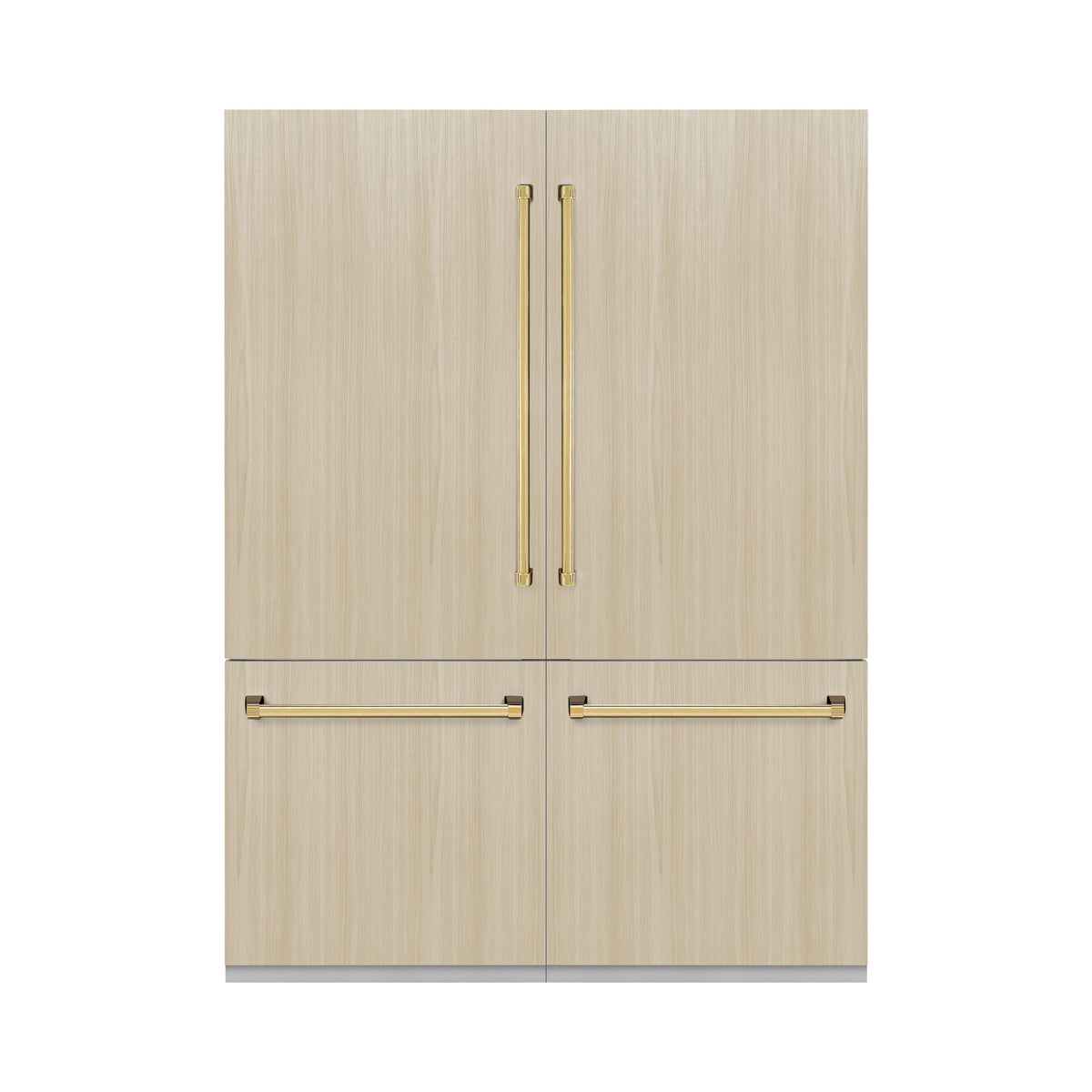 ZLINE 60 in Built-In Panel Ready Refrigerator 32.2 cu. ft. 4-Door French Door Gold Handles (RBIV-60-G)