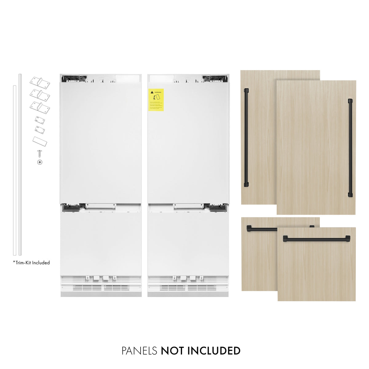 ZLINE 60 in Built-In French Door Refrigerator 32.2 cu. ft Panel Ready Matte Black Handles (RBIV-60-MB)