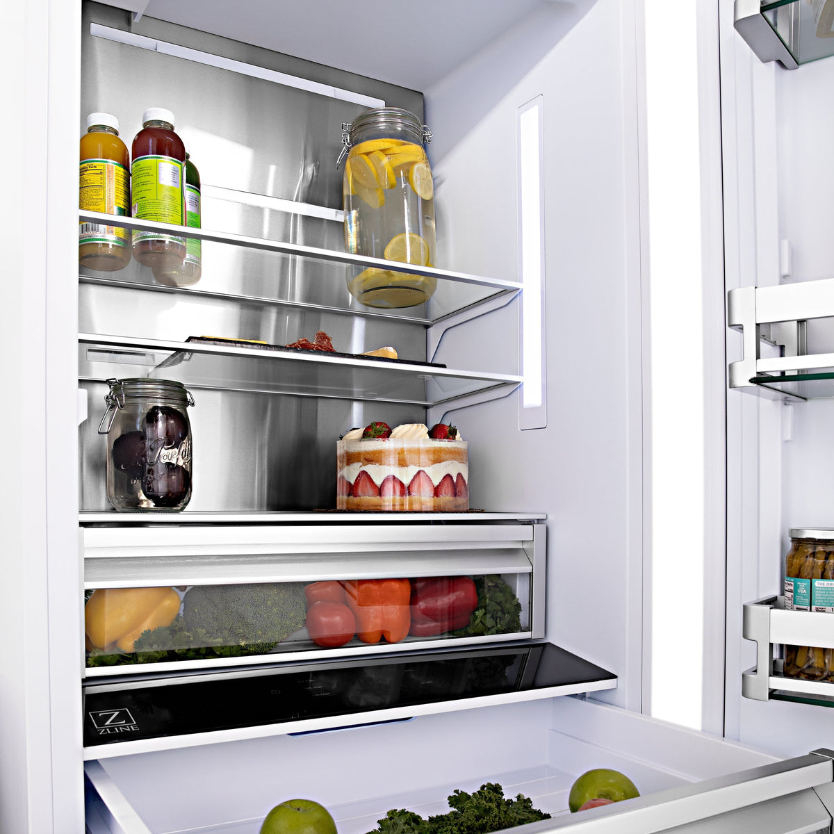 ZLINE 36 in. Built-In Refrigerator 19.6 cu. ft. Water & Ice Dispenser Bronze Accents (RBIVZ-304-36-CB)