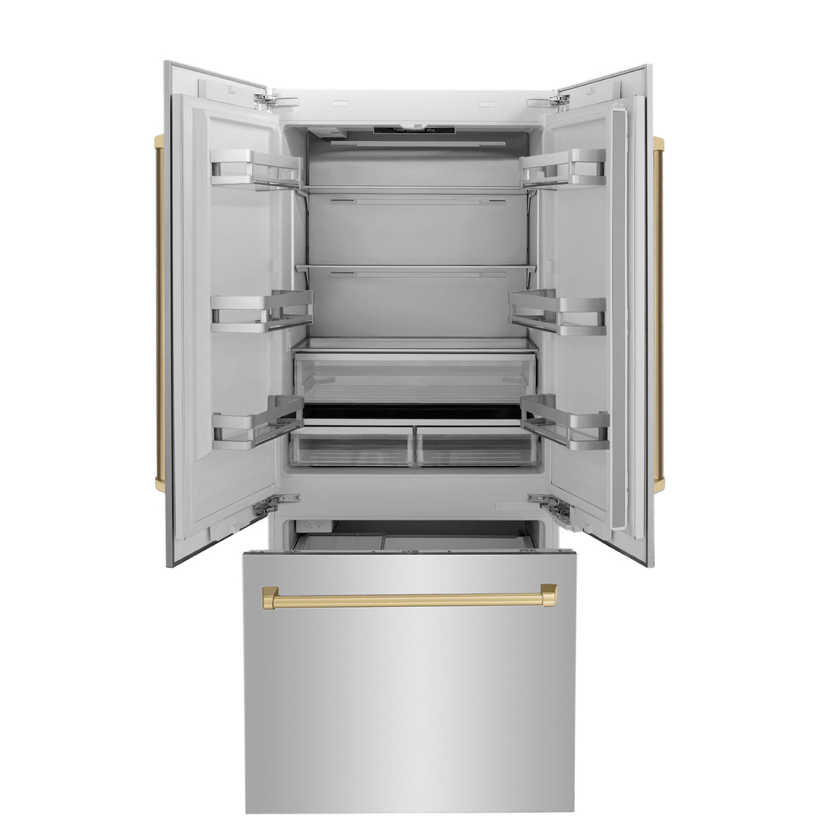 ZLINE 36 in. Built-In Refrigerator 19.6 cu. ft. Water & Ice Dispenser Bronze Accents (RBIVZ-304-36-CB)
