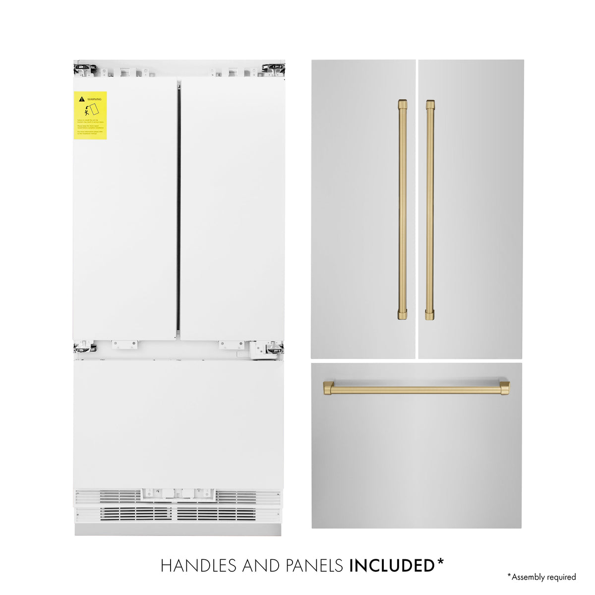ZLINE 36 in. Built-In Refrigerator 19.6 cu. ft. Water & Ice Dispenser Bronze Accents (RBIVZ-304-36-CB)