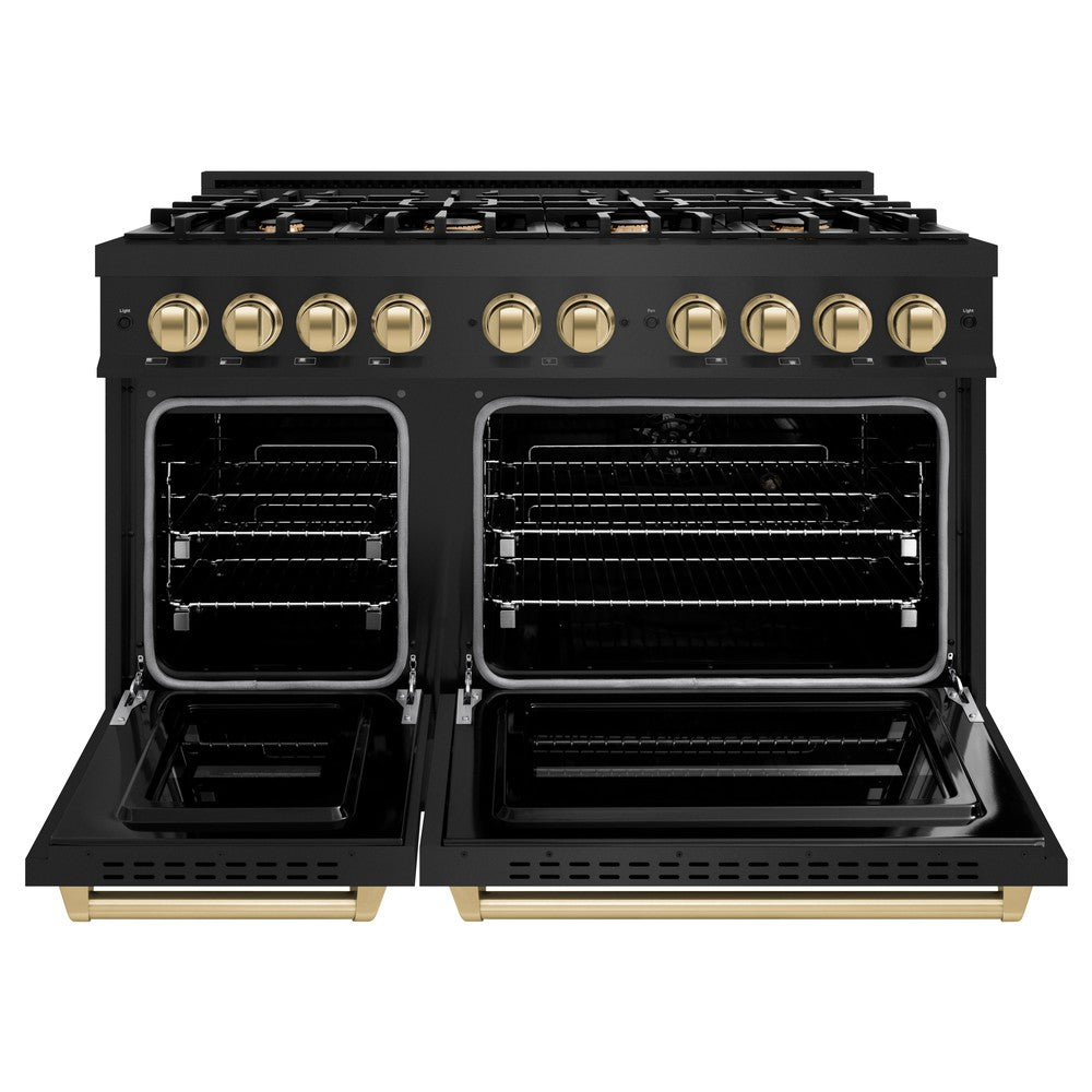 zline-48-in-dual-fuel-range-with-double-oven-6-7-cu-ft-capacity-8-burners-black-stainless-steel-with-champagne-bronze-accents-cdrbz-48-cb