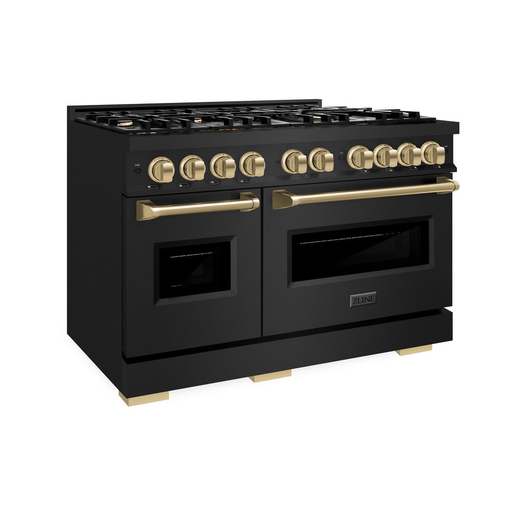 zline-48-in-gas-range-double-oven-6-7-cu-ft-8-burners-black-stainless-steel-with-champagne-bronze-accents-cgrbz-48-cb