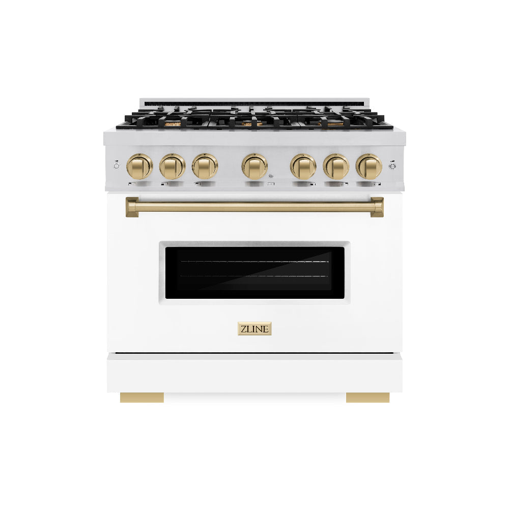 zline-autograph-edition-36-in-5-2-cu-ft-classic-dual-fuel-range-with-6-burner-gas-cooktop-and-electric-convection-oven-in-stainless-steel-with-white-matte-door-and-champagne-bronze-accents-cdrz-wm-36-cb