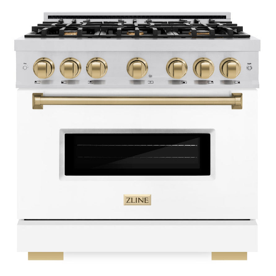 zline-autograph-edition-36-in-5-2-cu-ft-classic-dual-fuel-range-with-6-burner-gas-cooktop-and-electric-convection-oven-in-stainless-steel-with-white-matte-door-and-champagne-bronze-accents-cdrz-wm-36-cb