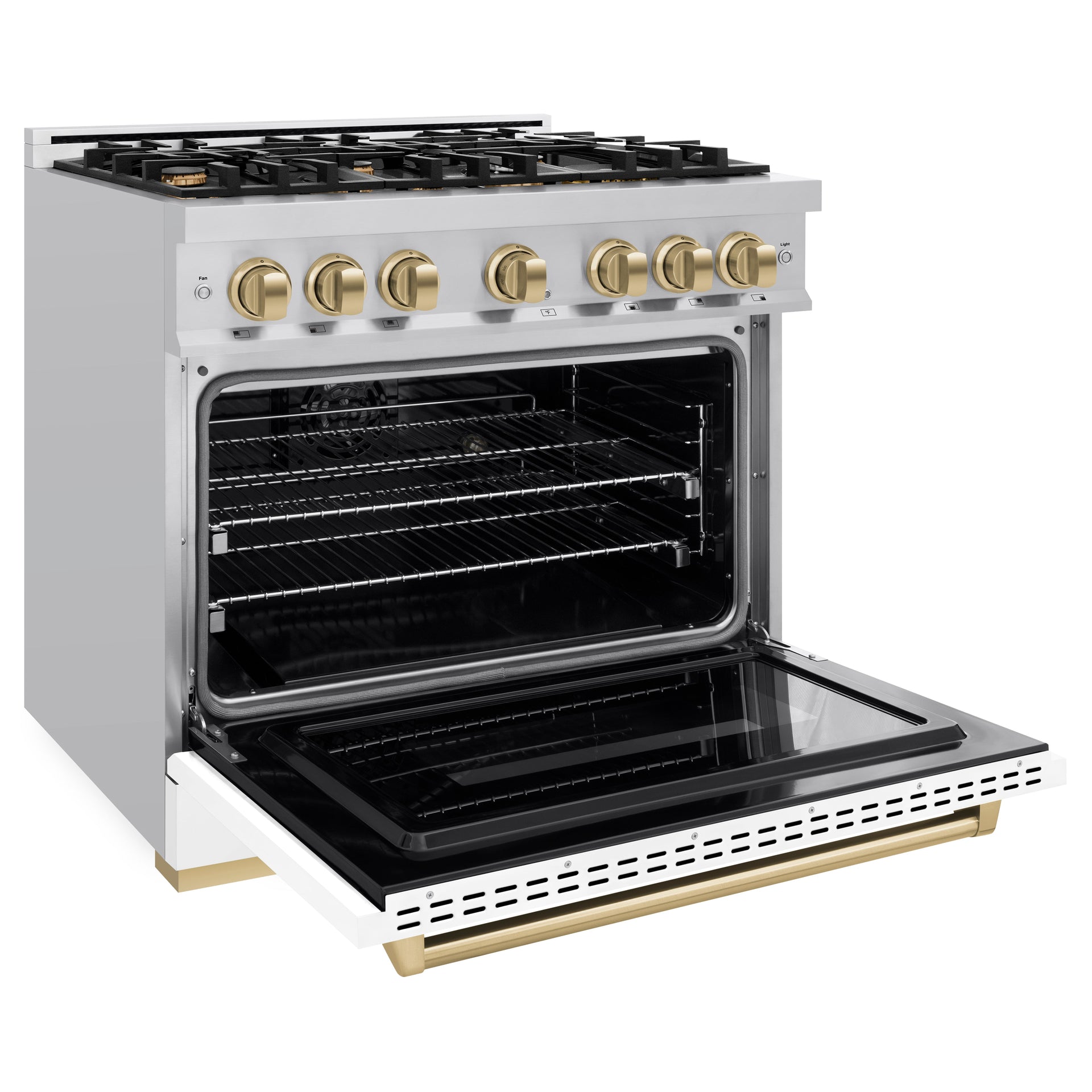 zline-autograph-edition-36-in-5-2-cu-ft-classic-dual-fuel-range-with-6-burner-gas-cooktop-and-electric-convection-oven-in-stainless-steel-with-white-matte-door-and-champagne-bronze-accents-cdrz-wm-36-cb