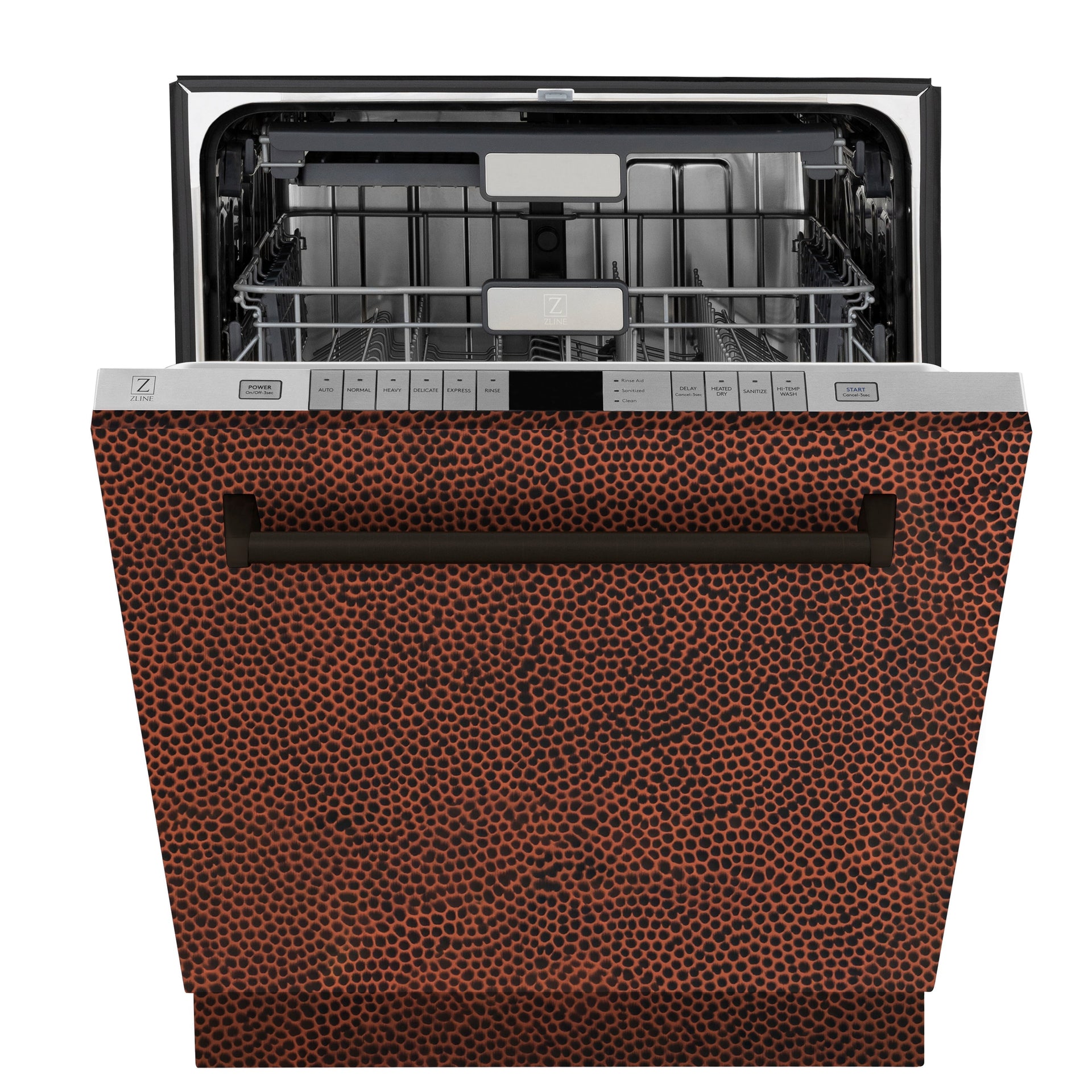 zline-24-in-monument-series-top-touch-control-dishwasher-in-hand-hammered-copper-45dba-dwmt-hh-24