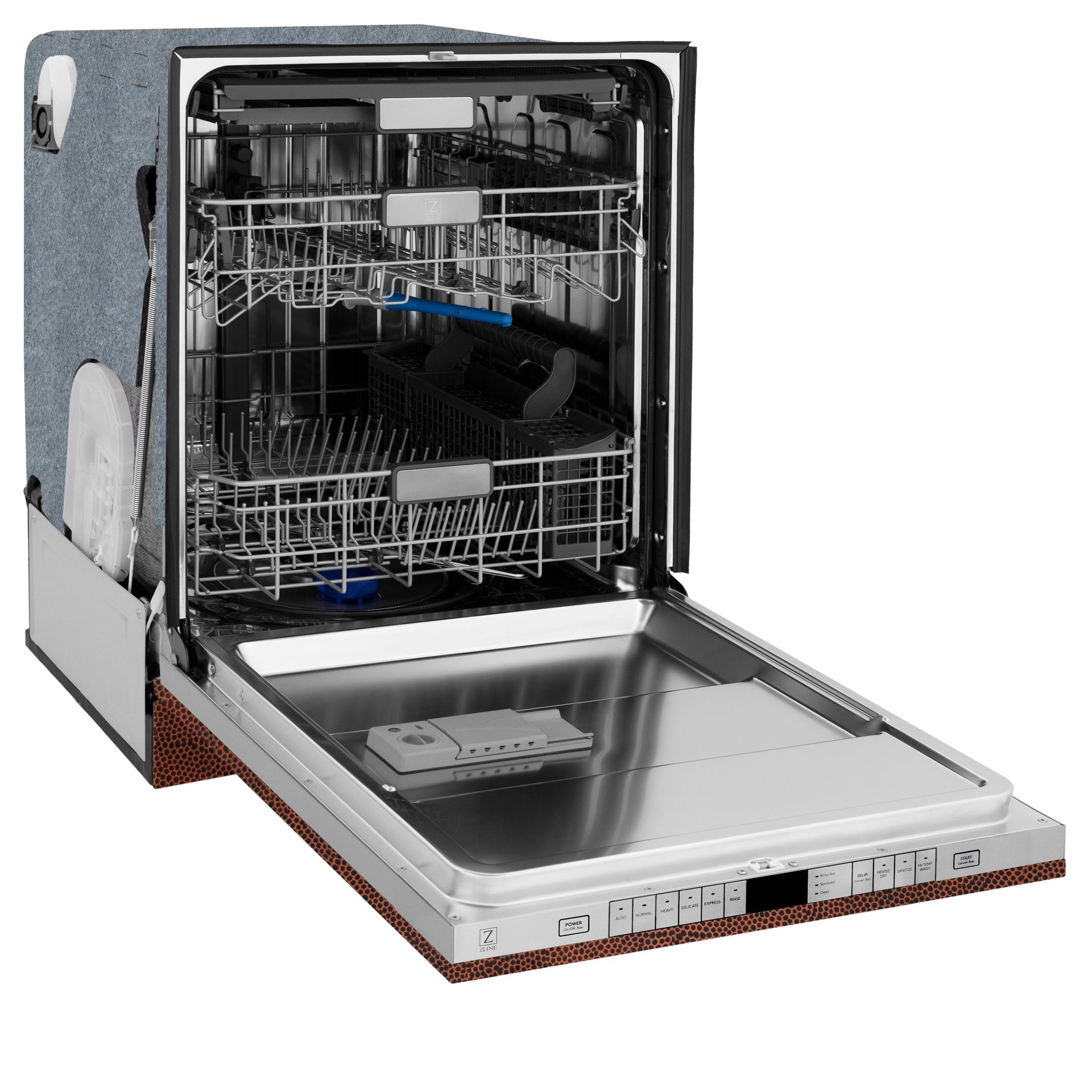 zline-24-in-monument-series-top-touch-control-dishwasher-in-hand-hammered-copper-45dba-dwmt-hh-24