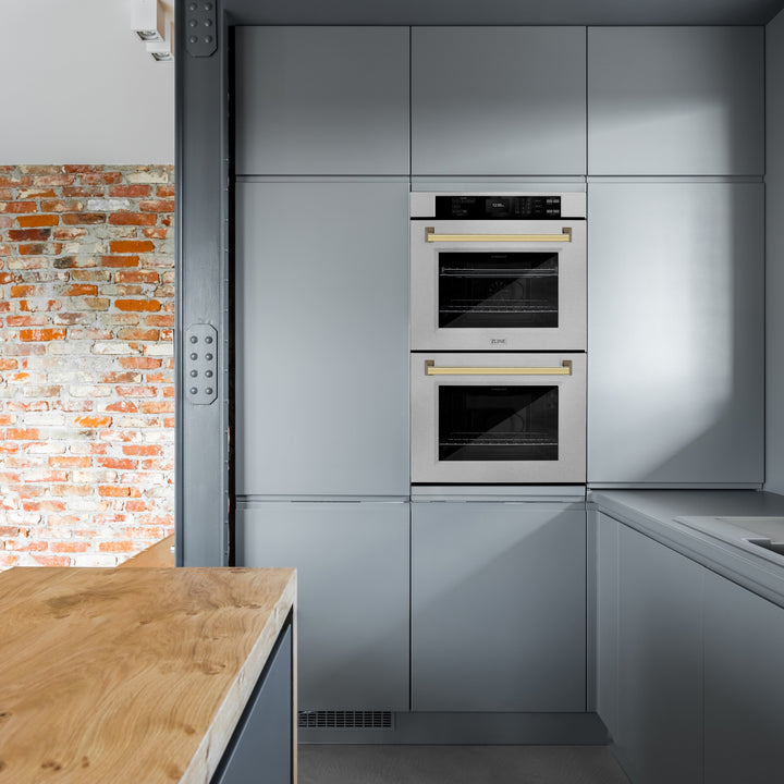 zline-30-autograph-professional-true-convection-double-wall-oven-with-air-fry-and-self-clean-in-satin-stainless-steel-with-polished-gold-handles-wadsz-30-g