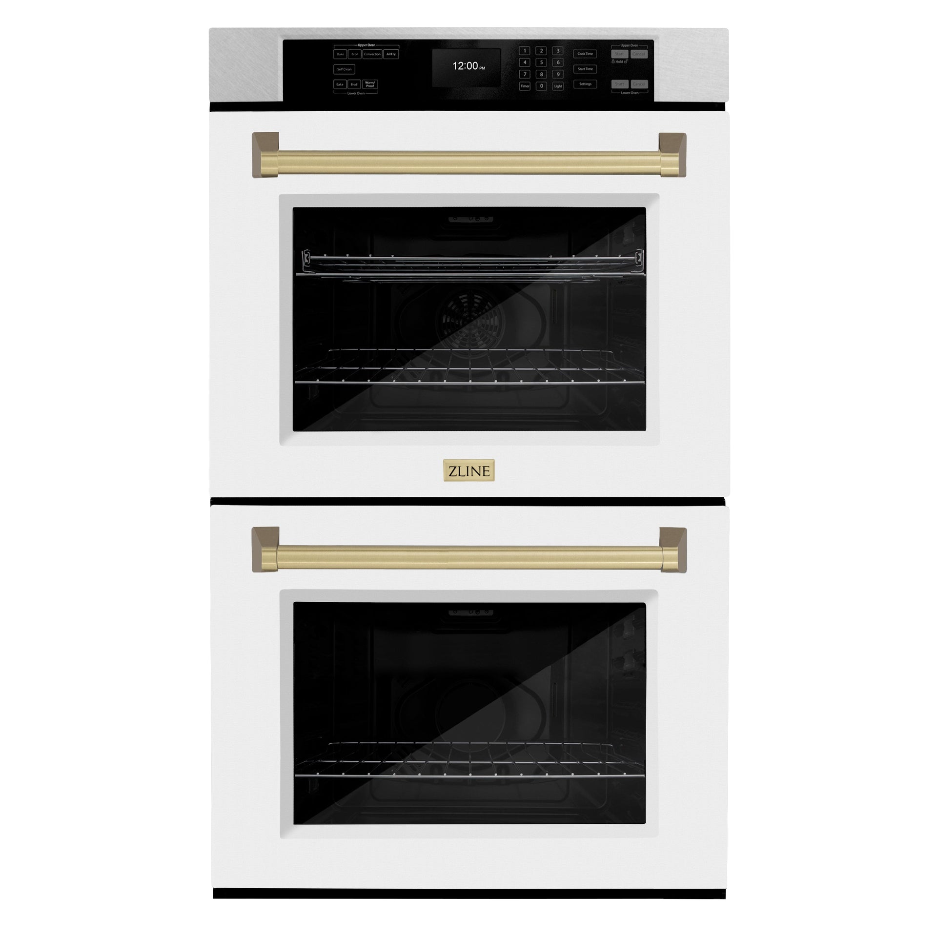 zline-30-autograph-professional-true-convection-double-wall-oven-with-air-fry-and-self-clean-in-satin-stainless-steel-with-white-matte-doors-and-champagne-bronze-handles-wadsz-wm-30-cb