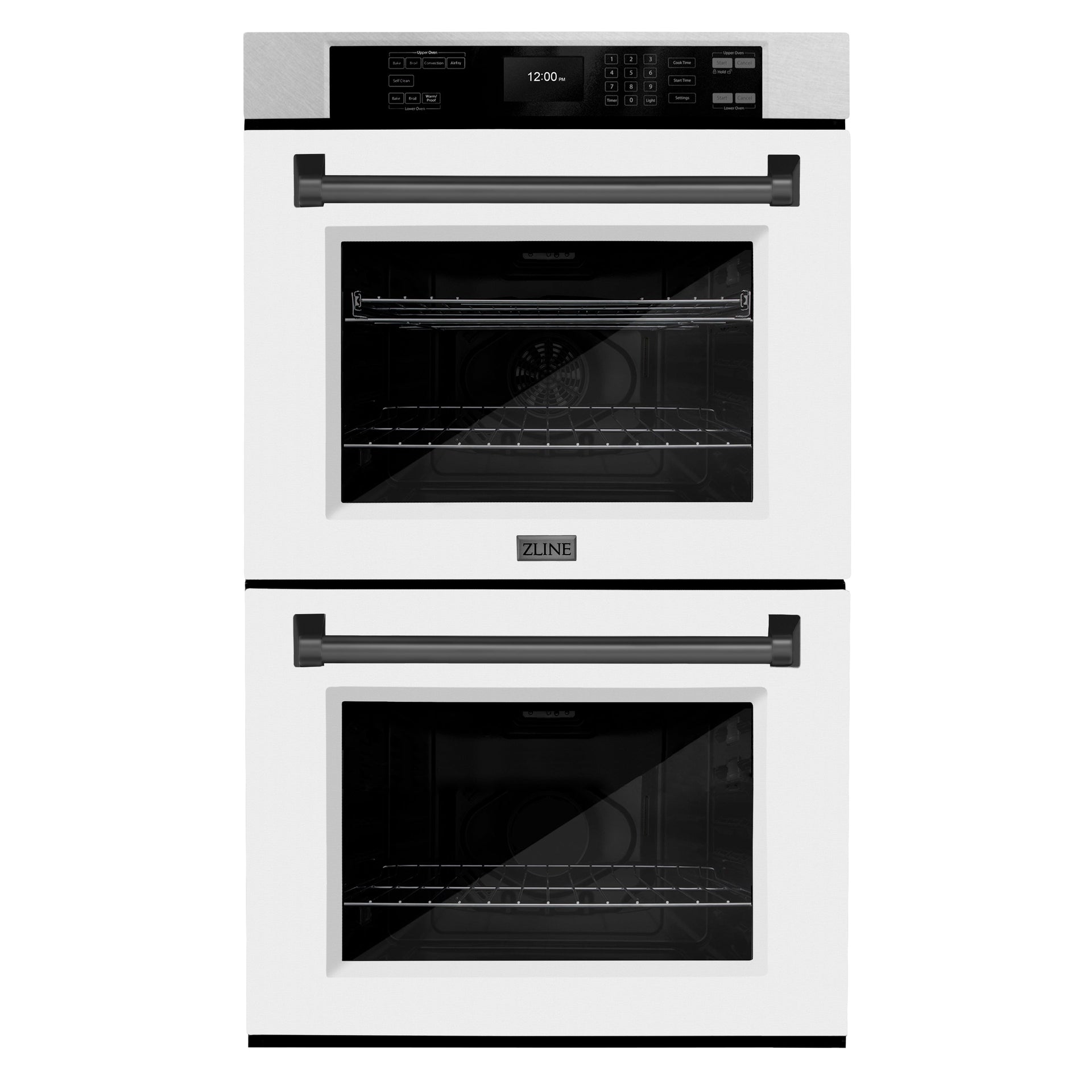 zline-30-autograph-professional-true-convection-double-wall-oven-with-air-fry-and-self-clean-in-satin-stainless-steel-with-white-matte-doors-and-matte-black-handles-wadsz-wm-30-mb