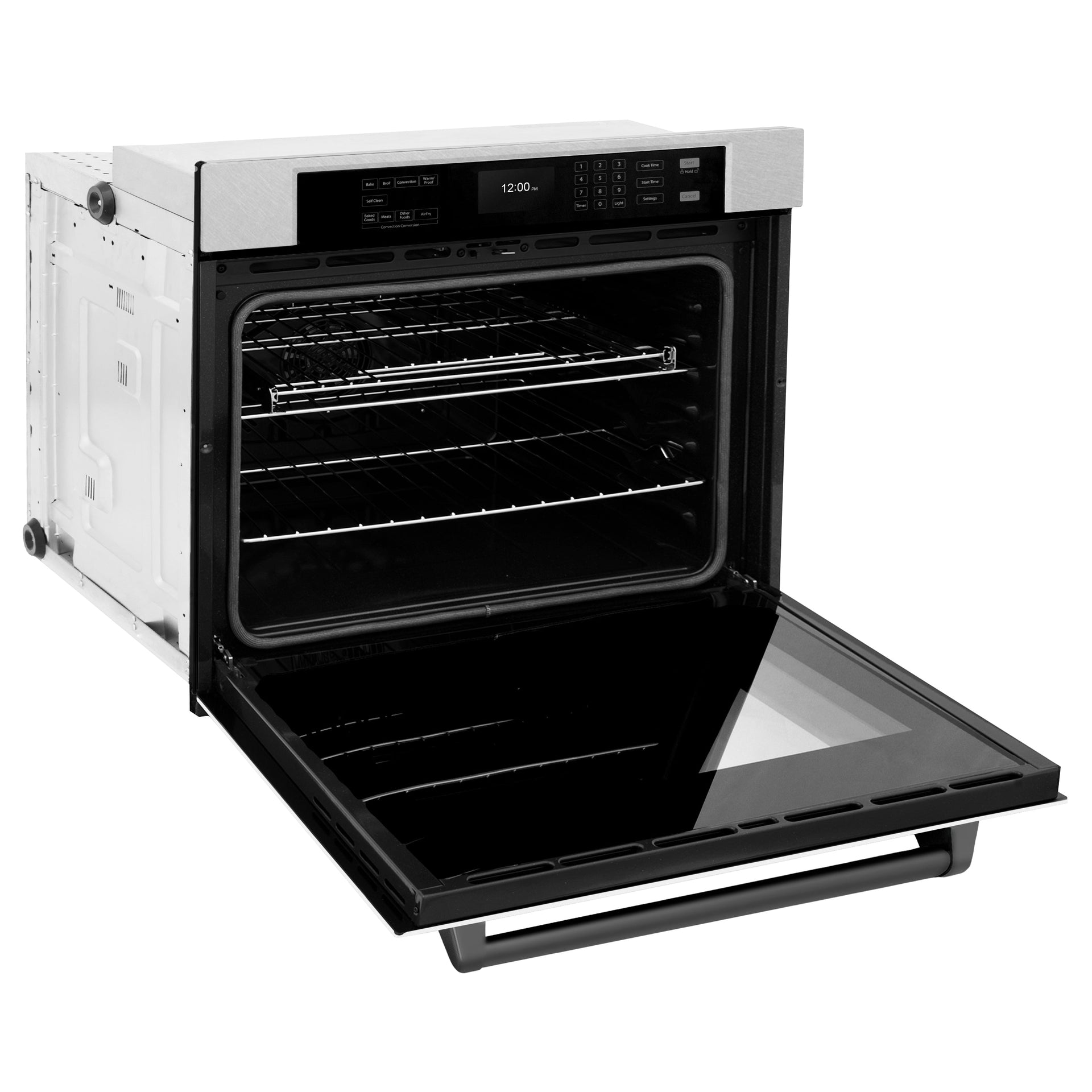 zline-30-autograph-professional-true-convection-single-wall-oven-with-air-fry-and-self-clean-in-satin-stainless-steel-with-white-matte-door-and-matte-black-handle-wassz-wm-30-mb