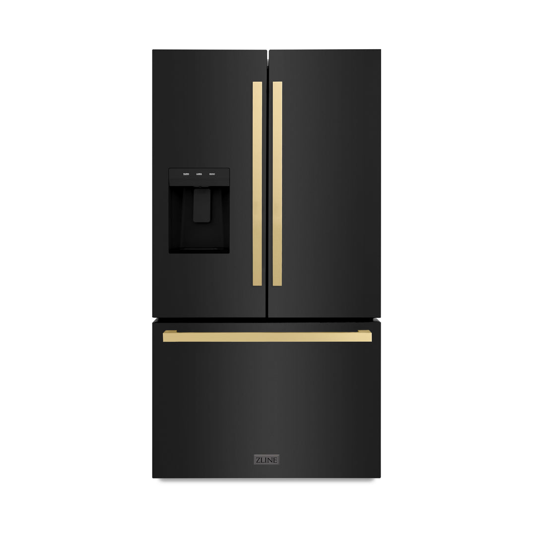 zline-36-inch-freestanding-refrigerator-28-9-cu-ft-standard-depth-dual-ice-maker-water-dispenser-black-champagne-bronze-square-handles-rsmz-w36-bs-fcb
