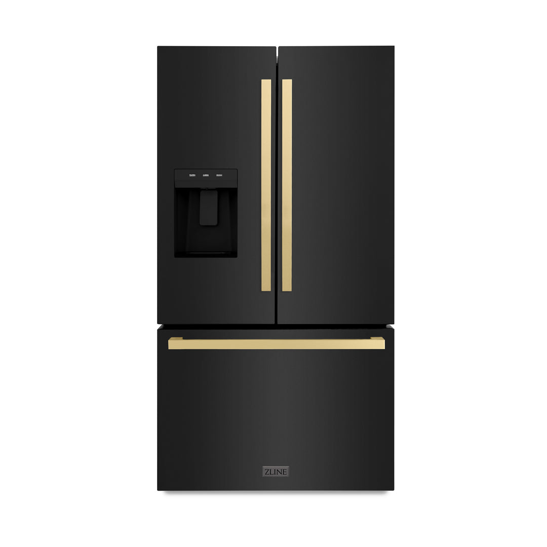 zline-36-inch-freestanding-refrigerator-28-9-cu-ft-standard-depth-dual-ice-maker-water-dispenser-black-champagne-bronze-square-handles-rsmz-w36-bs-fcb