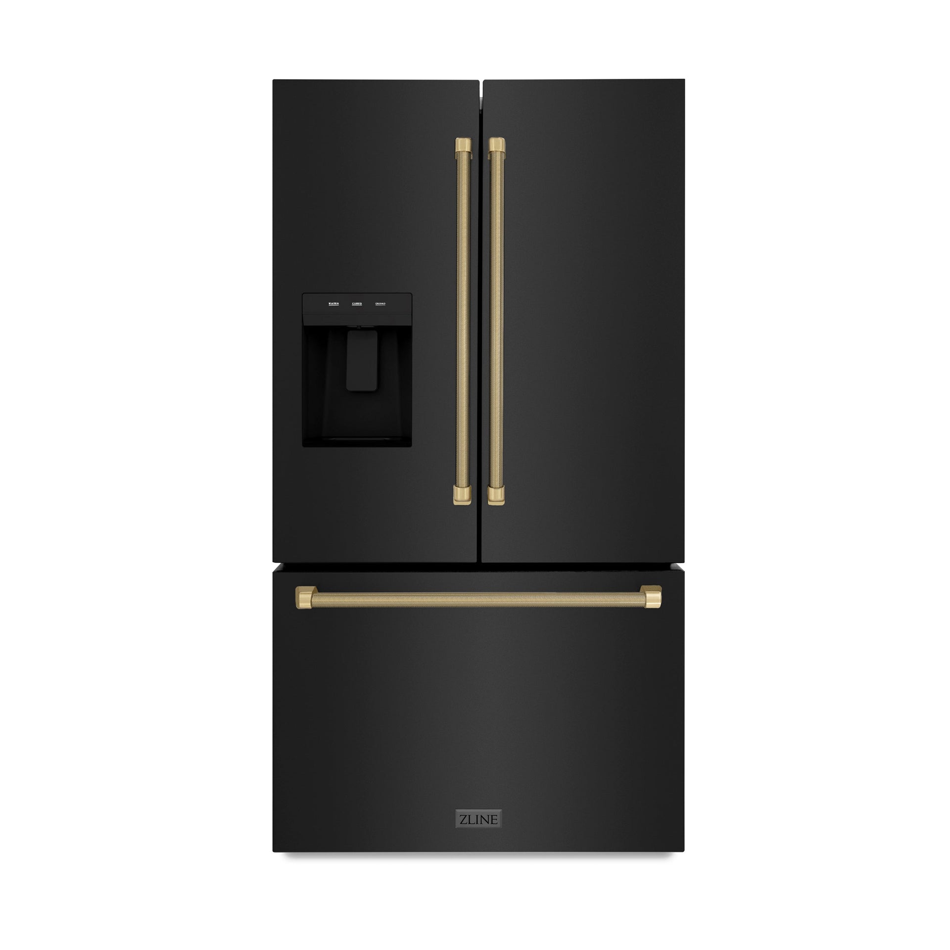 zline-36-in-french-door-refrigerator-28-9-cu-ft-standard-depth-external-water-dispenser-dual-ice-maker-black-stainless-steel-champagne-bronze-handles-rsmz-w36-bs-kcb