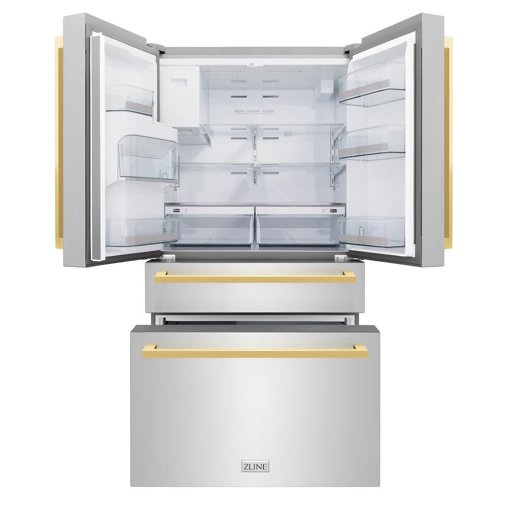 zline-36-in-french-door-refrigerator-with-water-ice-dispenser-gold-square-handles-rfmz-w-36-fg
