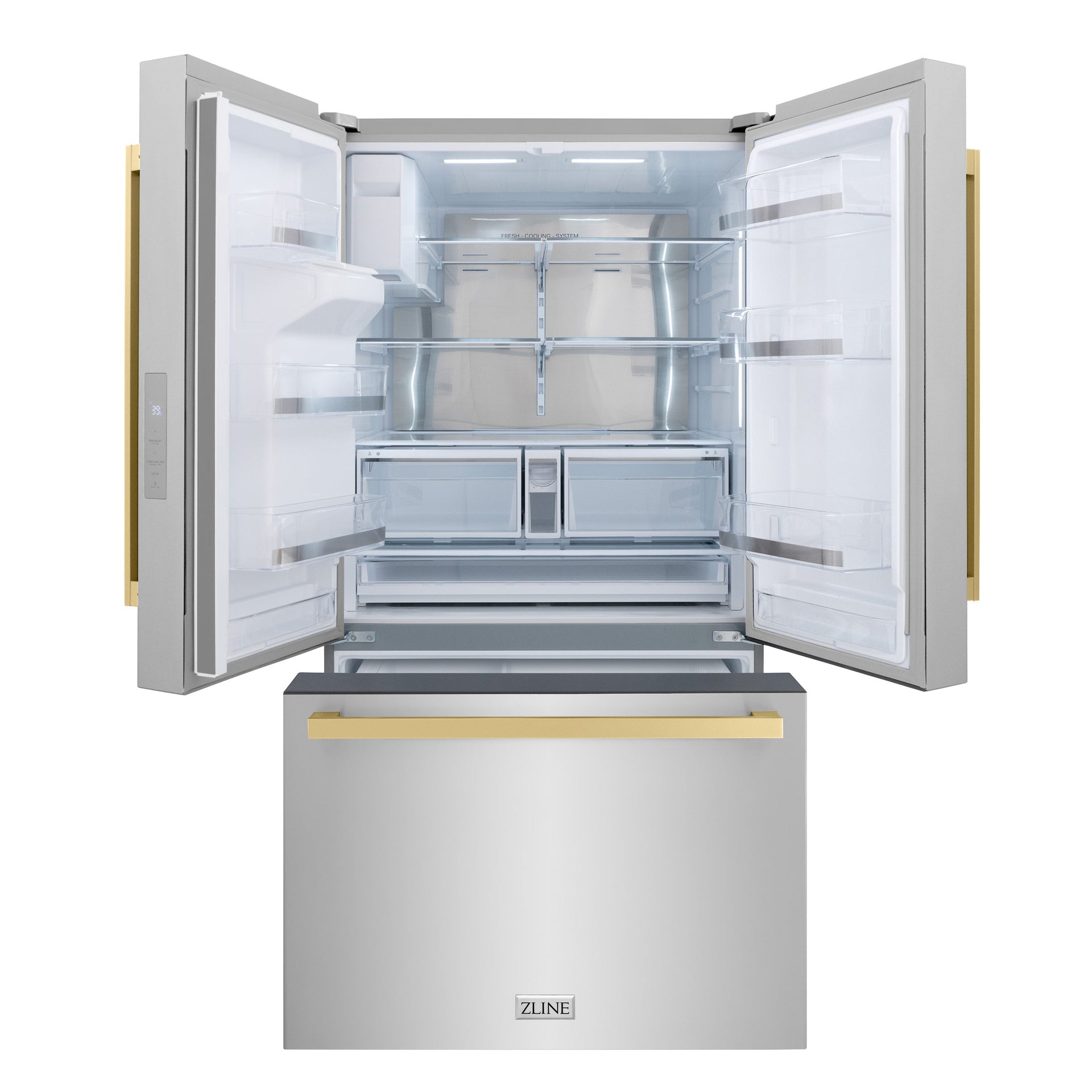 zline-36-in-french-door-refrigerator-28-9-cu-ft-standard-depth-water-dispenser-dual-ice-maker-stainless-steel-bronze-handles-rsmz-w-36-fcb