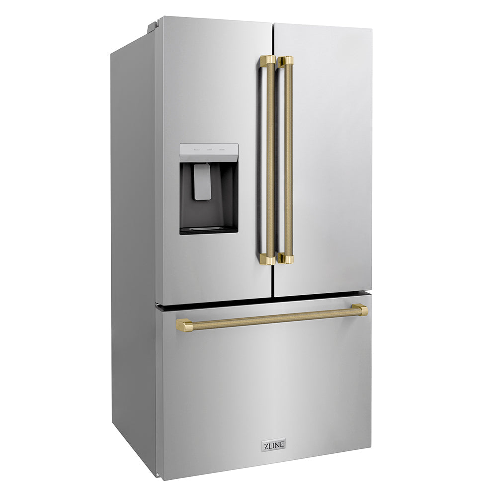 zline-36-in-french-door-refrigerator-28-9-cu-ft-standard-depth-fingerprint-resistant-stainless-steel-external-water-dispenser-dual-ice-maker-champagne-bronze-helix-handles-rsmz-w-36-kcb