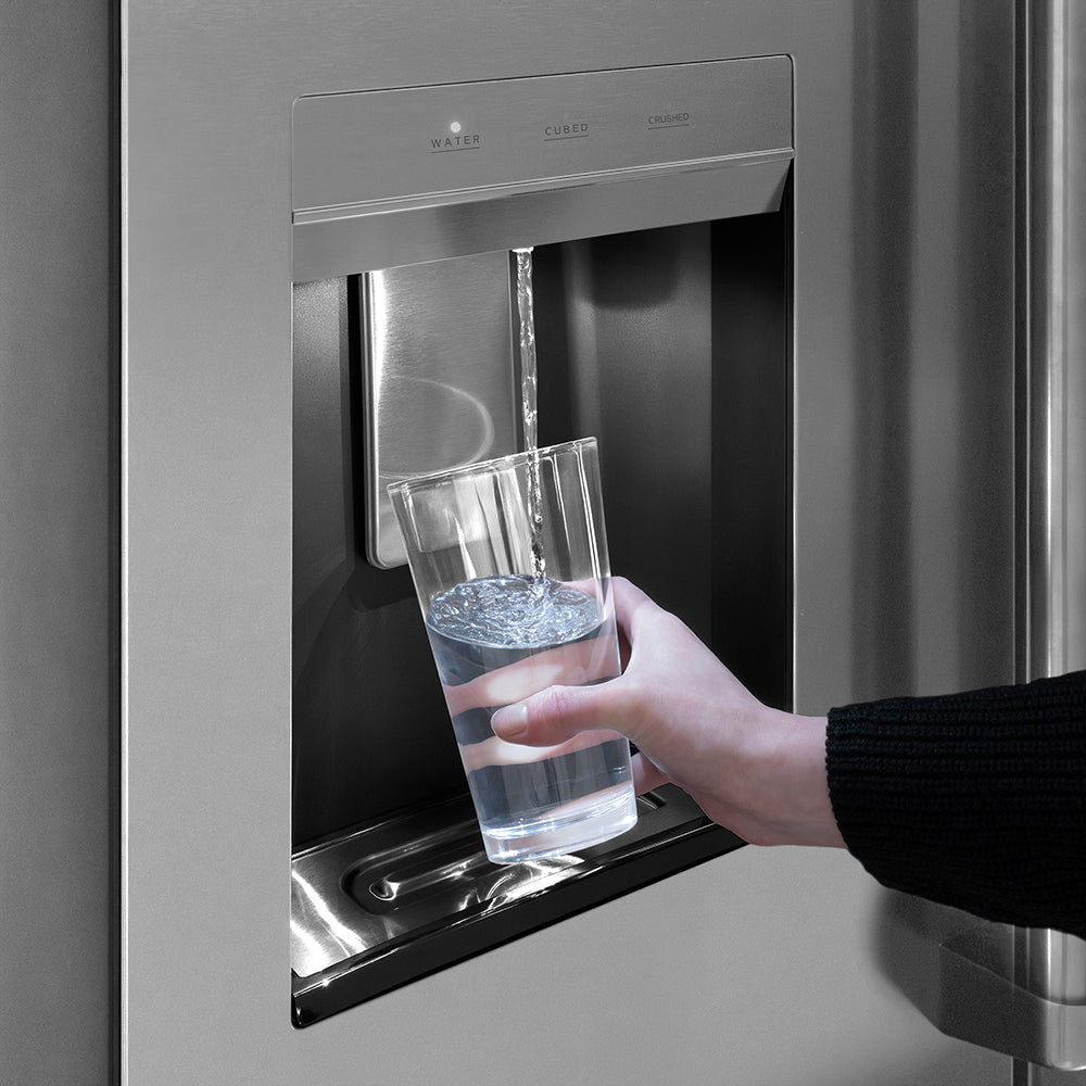 zline-36-in-french-door-refrigerator-28-9-cu-ft-standard-depth-external-water-dispenser-dual-ice-maker-fingerprint-resistant-stainless-steel-with-polished-gold-helix-handles-rsmz-w-36-kg