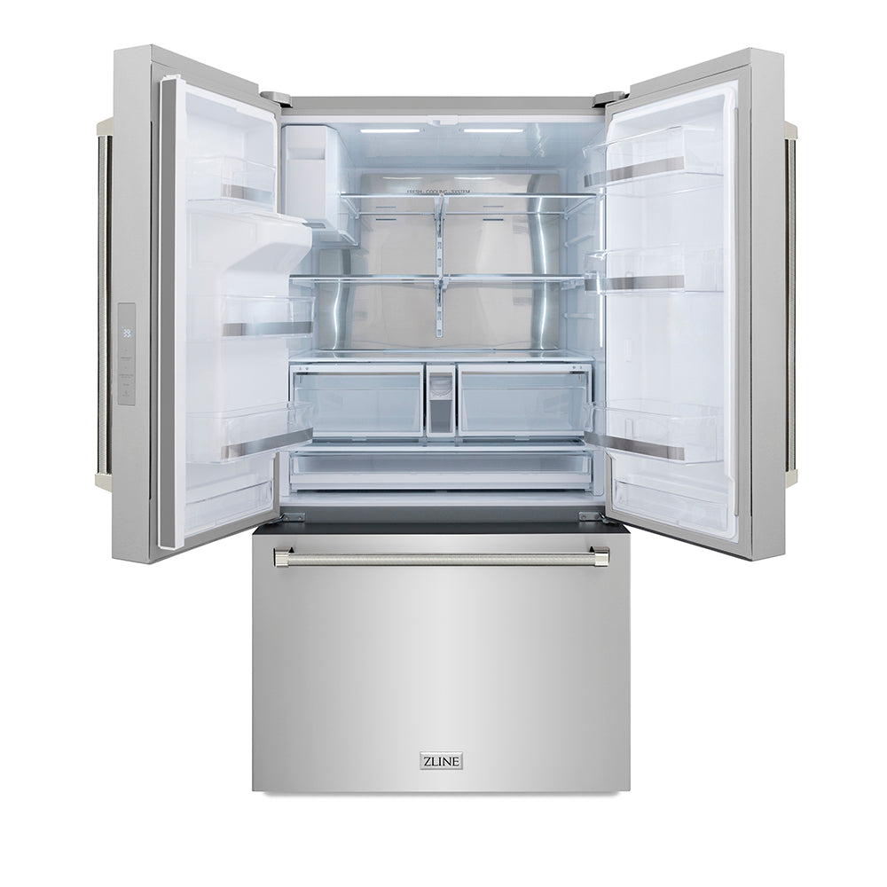 zline-36-in-french-door-refrigerator-28-9-cu-ft-standard-depth-external-water-dispenser-dual-ice-maker-fingerprint-resistant-stainless-steel-polished-nickel-helix-handles-rsmz-w-36