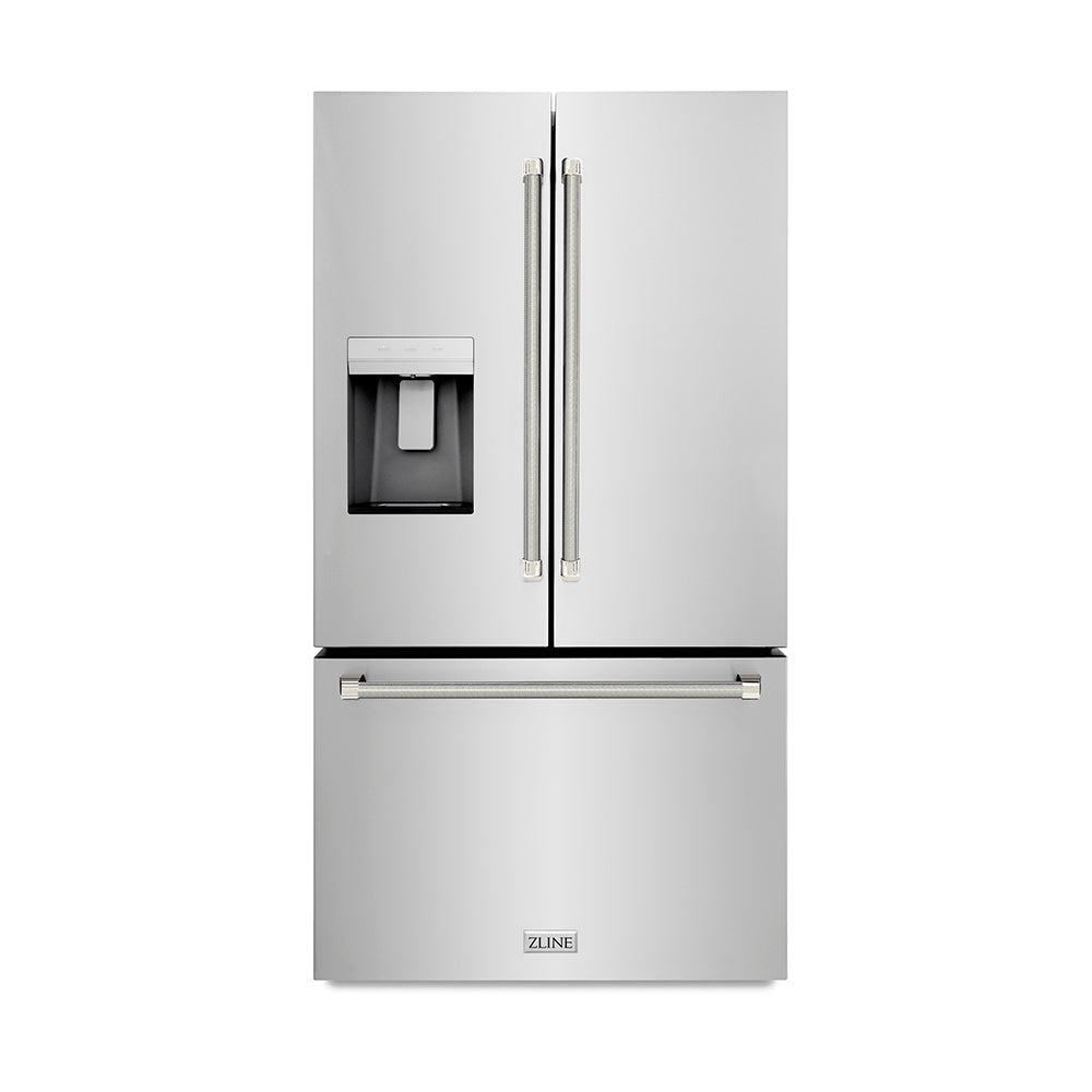 zline-36-in-french-door-refrigerator-28-9-cu-ft-standard-depth-external-water-dispenser-dual-ice-maker-fingerprint-resistant-stainless-steel-polished-nickel-helix-handles-rsmz-w-36