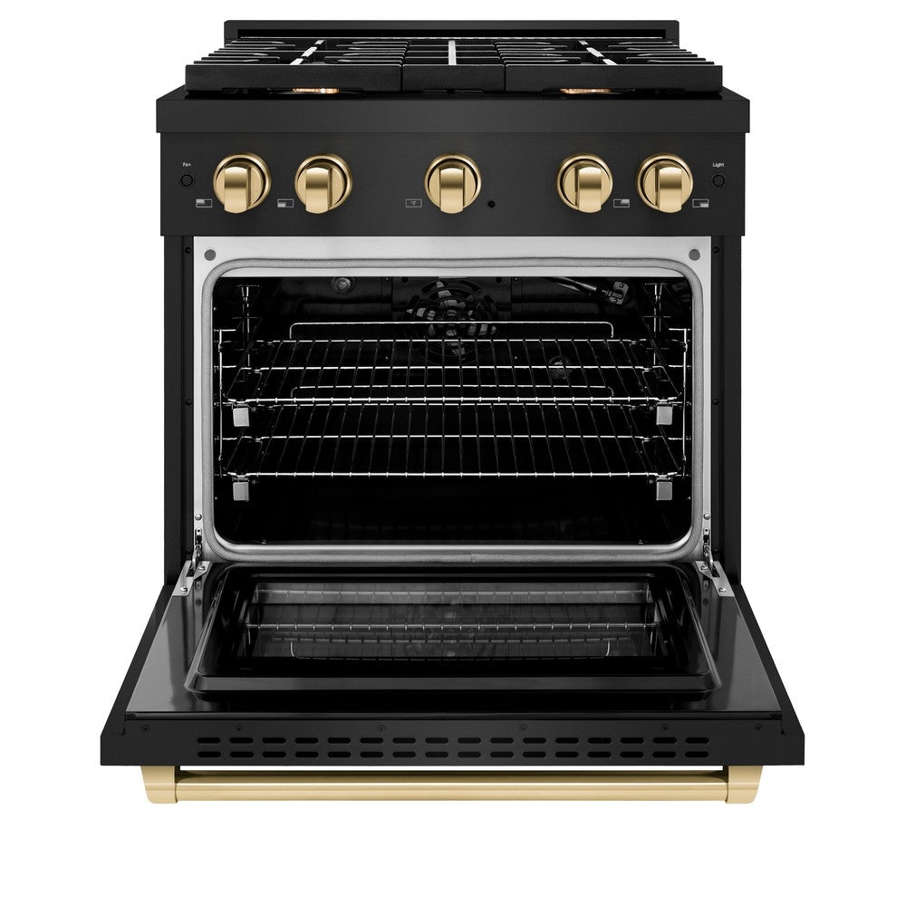 zline-autograph-edition-30-in-4-2-cu-ft-paramount-dual-fuel-range-with-4-burner-gas-cooktop-and-electric-convection-oven-in-black-stainless-steel-with-polished-gold-accents-sdrbz-30-g