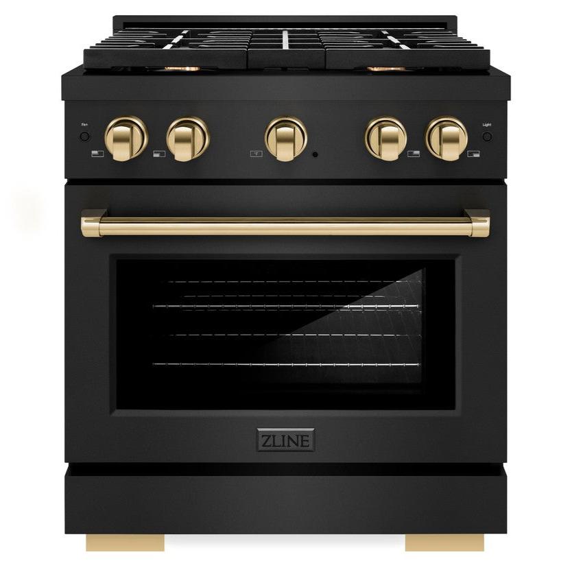 zline-autograph-edition-30-in-4-2-cu-ft-paramount-dual-fuel-range-with-4-burner-gas-cooktop-and-electric-convection-oven-in-black-stainless-steel-with-polished-gold-accents-sdrbz-30-g