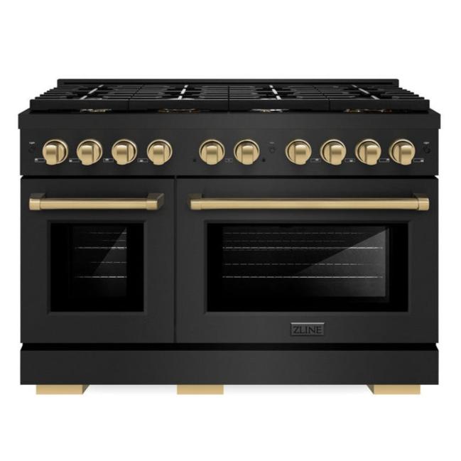 zline-autograph-edition-48-in-paramount-double-oven-dual-fuel-range-with-8-gas-burners-in-black-stainless-steel-with-champagne-bronze-accents-6-7-cu-ft-sdrbz-48-cb