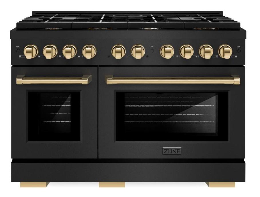 zline-autograph-edition-48-in-6-7-cu-ft-paramount-double-oven-dual-fuel-range-with-8-burner-gas-cooktop-in-black-stainless-steel-with-polished-gold-accents-sdrbz-48-g