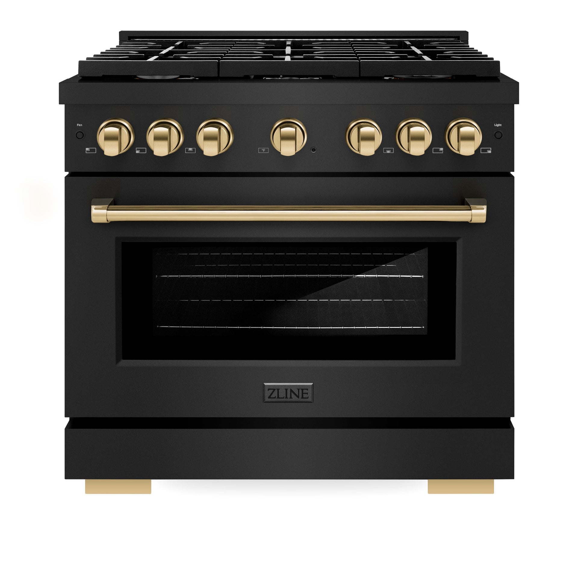 zline-autograph-edition-36-in-5-2-cu-ft-paramount-gas-range-with-6-burners-and-convection-gas-oven-in-black-stainless-steel-with-gold-accents-sgrbz-36-g