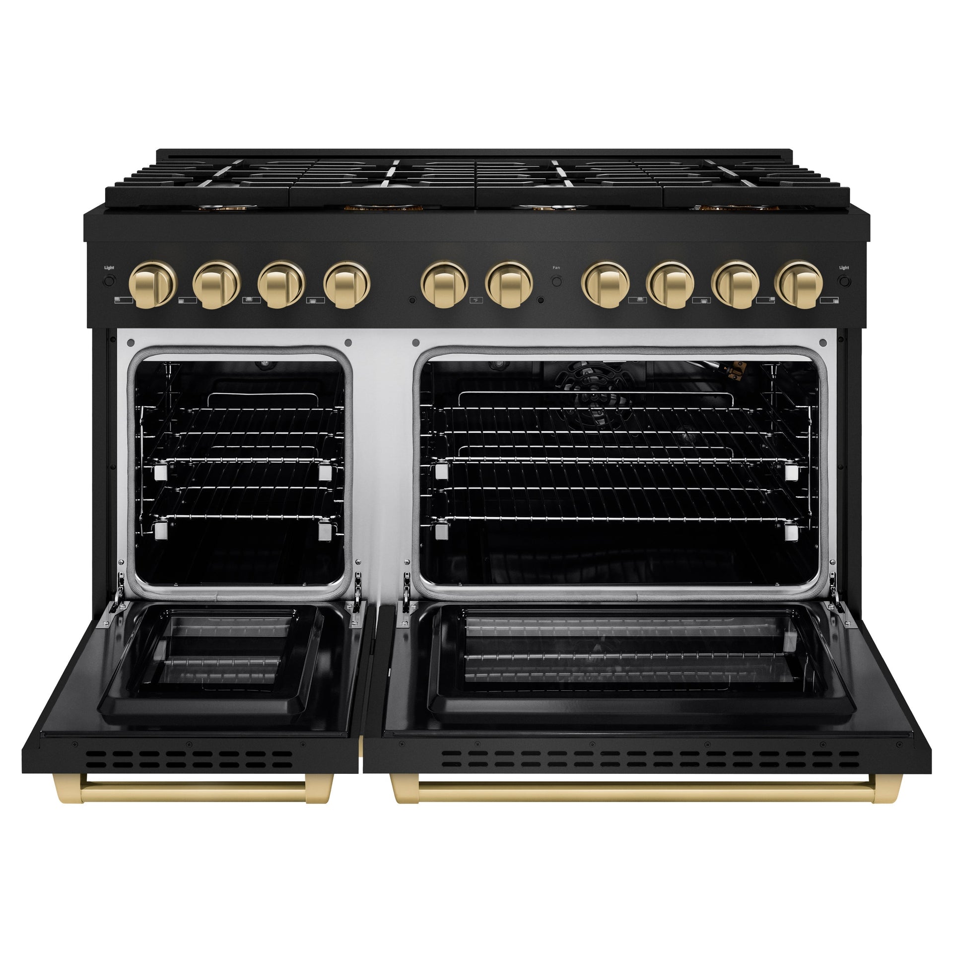 zline-autograph-edition-48-in-gas-range-with-double-oven-6-7-cu-ft-black-stainless-steel-with-bronze-accents-model-sgrbz-48-cb
