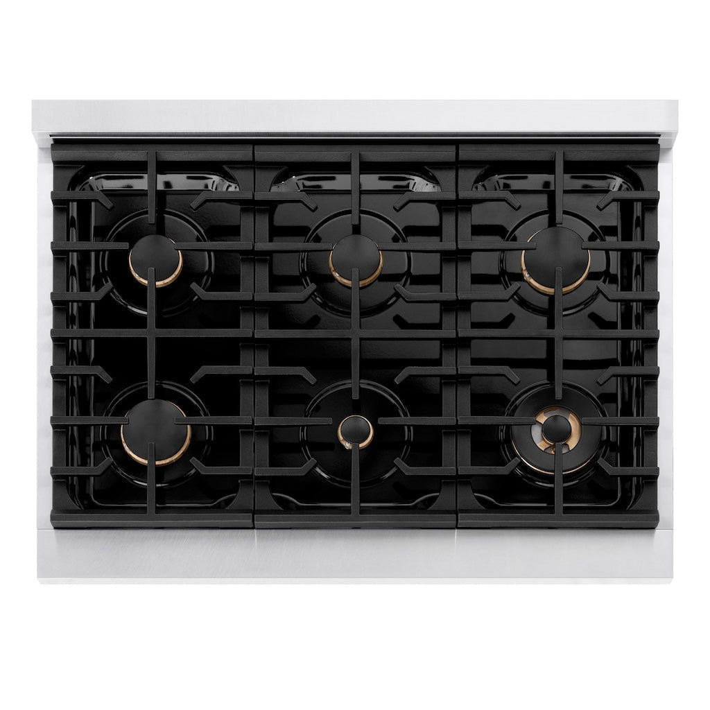 zline-autograph-edition-36-in-5-2-cu-ft-paramount-gas-range-with-6-burners-convection-gas-oven-satin-stainless-steel-with-black-matte-door-and-polished-gold-accents-sgrsz-blm-36-g