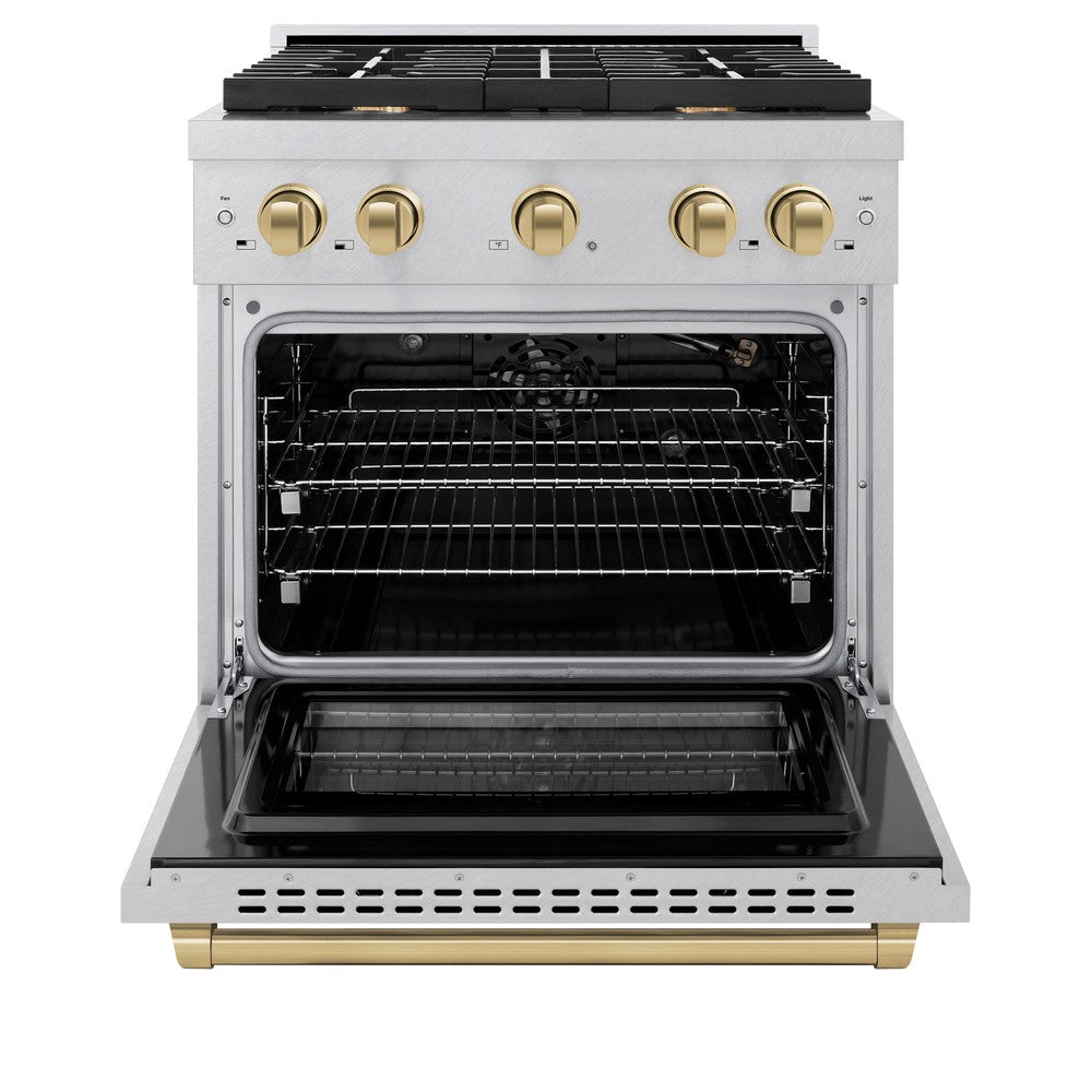 zline-autograph-edition-30-in-paramount-dual-fuel-range-4-2-cu-ft-4-gas-burners-electric-convection-oven-satin-stainless-steel-with-champagne-bronze-accents-sdrsz-30-cb