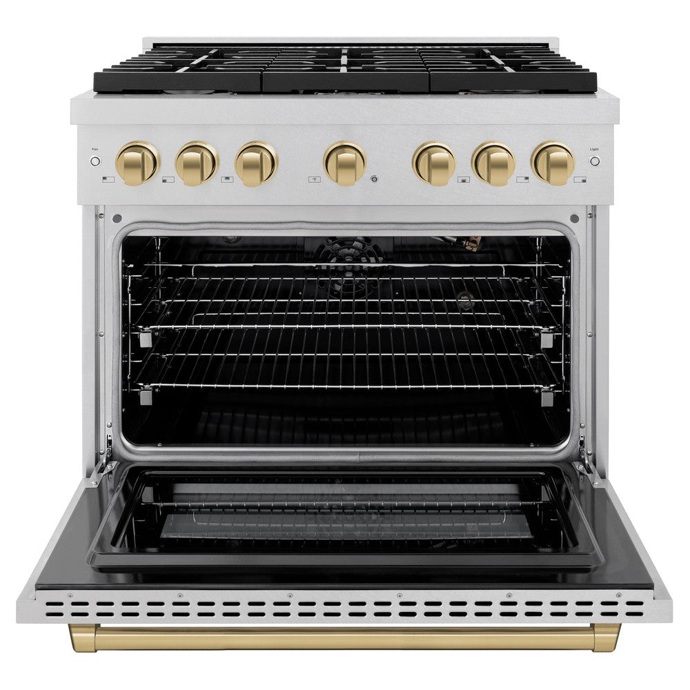 zline-autograph-edition-36-in-paramount-dual-fuel-range-5-2-cu-ft-6-burner-gas-cooktop-with-electric-convection-oven-satin-stainless-steel-with-champagne-bronze-accents-sdrsz-36-cb