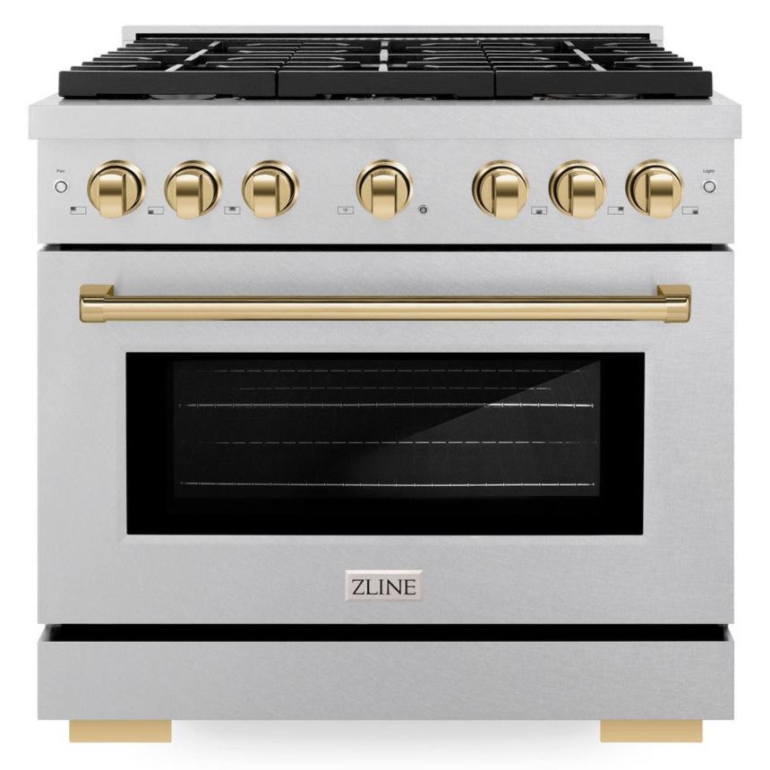 zline-autograph-edition-36-in-paramount-dual-fuel-range-5-2-cu-ft-electric-convection-oven-6-burner-gas-cooktop-satin-stainless-steel-with-polished-gold-accents-sdrsz-36-g