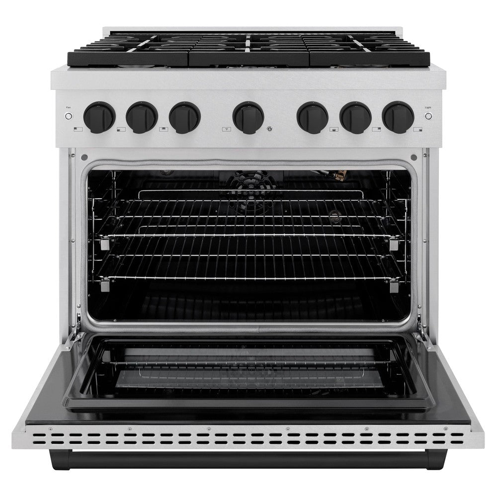 zline-autograph-edition-36-in-paramount-dual-fuel-range-5-2-cu-ft-electric-convection-oven-6-burner-gas-cooktop-satin-stainless-steel-with-matte-black-accents-sdrsz-36-mb