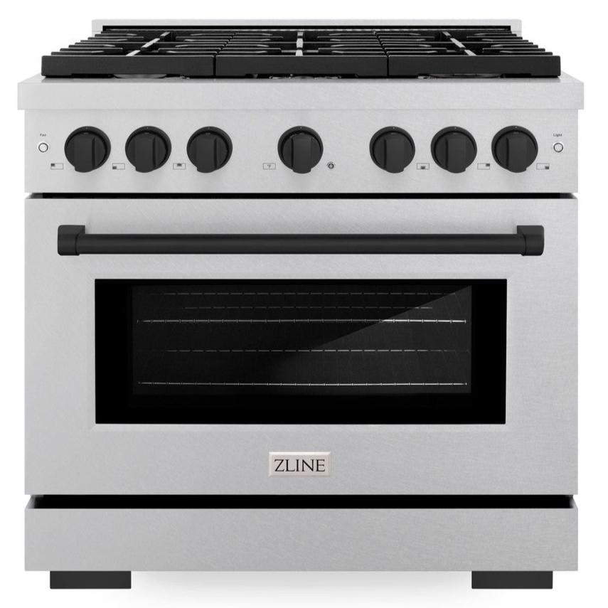 zline-autograph-edition-36-in-paramount-dual-fuel-range-5-2-cu-ft-electric-convection-oven-6-burner-gas-cooktop-satin-stainless-steel-with-matte-black-accents-sdrsz-36-mb