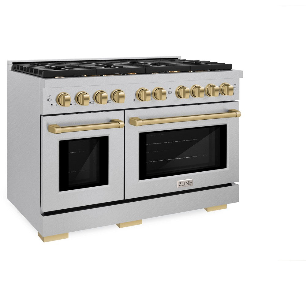 zline-autograph-edition-48-in-paramount-double-oven-dual-fuel-range-6-7-cu-ft-8-gas-burners-electric-convection-oven-satin-stainless-steel-with-champagne-bronze-accents-sdrsz-48-cb