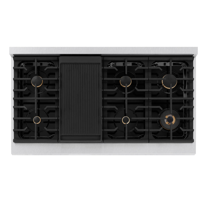 zline-autograph-edition-48-in-paramount-double-oven-gas-range-with-8-burner-cooktop-in-satin-stainless-steel-with-matte-black-accents-6-7-cu-ft-sgrsz-48-mb