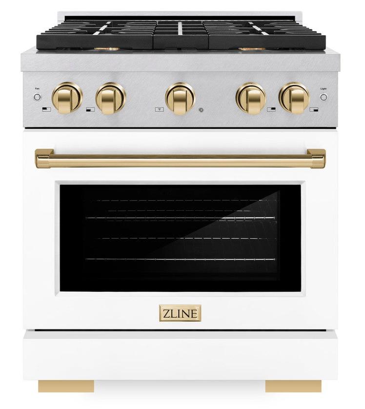 zline-autograph-edition-30-in-4-2-cu-ft-paramount-dual-fuel-range-with-4-gas-burners-and-electric-convection-oven-in-satin-stainless-steel-with-white-matte-door-and-polished-gold-accents-sdrsz-wm-30-g