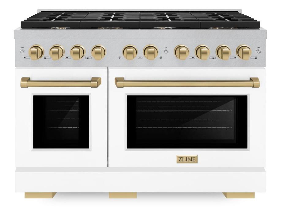 zline-autograph-edition-48-in-paramount-double-oven-dual-fuel-range-with-8-gas-burners-6-7-cu-ft-capacity-satin-stainless-steel-with-white-matte-doors-and-champagne-bronze-accents-sdrsz-wm-48-cb
