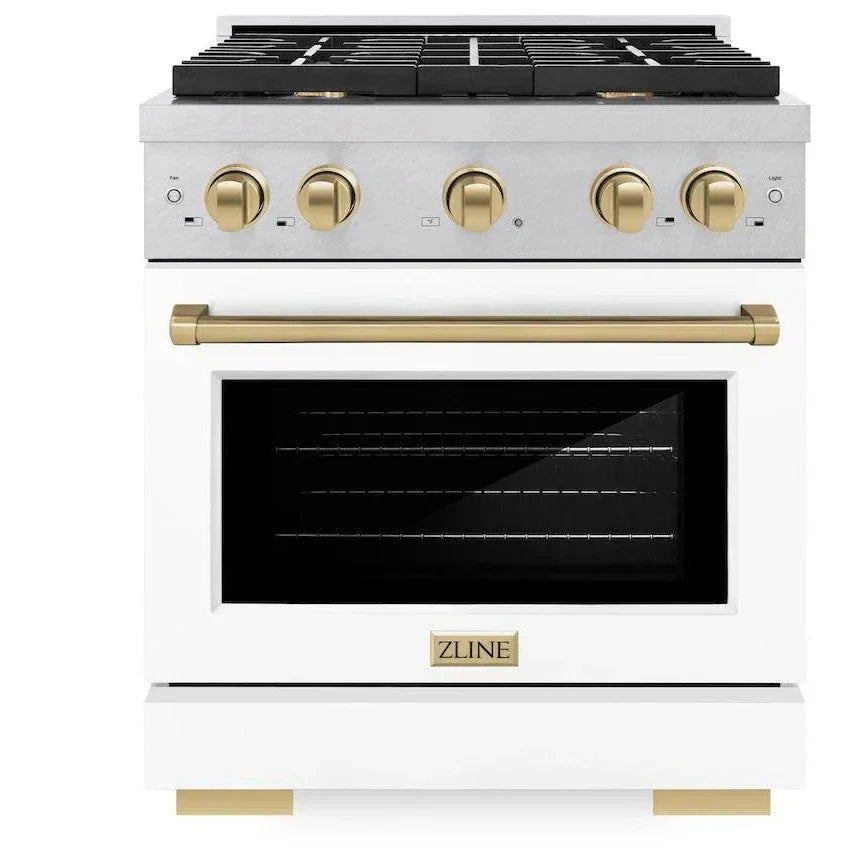 zline-autograph-edition-30-in-4-2-cu-ft-paramount-gas-range-with-4-burners-convection-gas-oven-satin-stainless-steel-with-white-matte-door-and-champagne-bronze-accents-sgrsz-wm-30-cb
