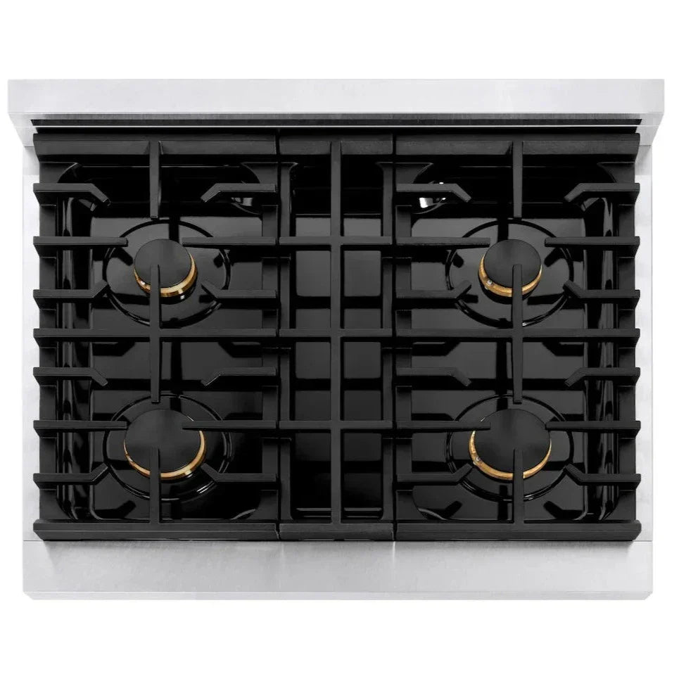 zline-autograph-edition-30-in-4-2-cu-ft-paramount-gas-range-with-4-burners-convection-gas-oven-satin-stainless-steel-with-white-matte-door-and-champagne-bronze-accents-sgrsz-wm-30-cb