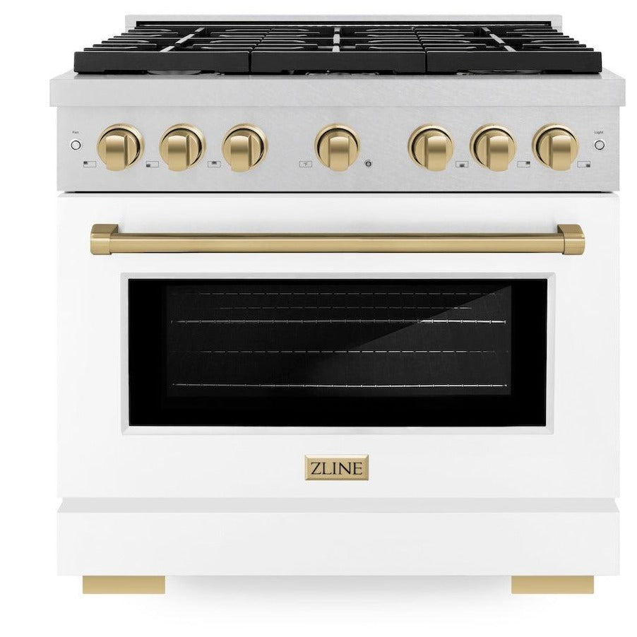 zline-autograph-edition-36-in-5-2-cu-ft-paramount-gas-range-with-6-burners-and-convection-oven-in-satin-stainless-steel-with-white-matte-door-and-champagne-bronze-accents-sgrsz-wm-36-cb