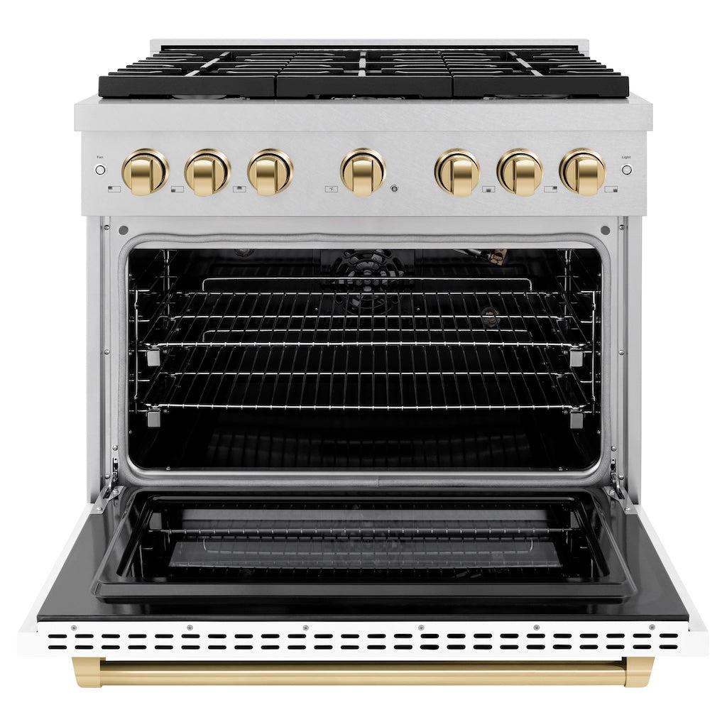 zline-autograph-edition-36-in-5-2-cu-ft-paramount-gas-range-with-6-burners-and-convection-gas-oven-in-satin-stainless-steel-with-white-matte-door-and-polished-gold-accents-sgrsz-wm-36-g