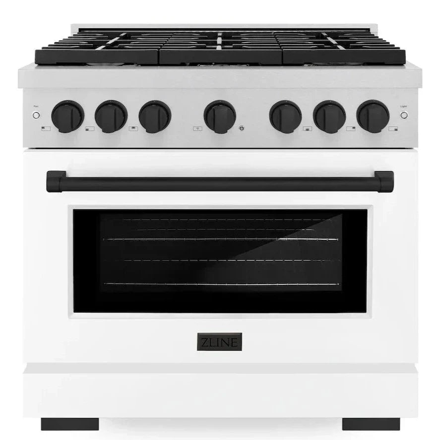 zline-autograph-edition-36-in-5-2-cu-ft-paramount-gas-range-with-6-burners-and-convection-gas-oven-in-satin-stainless-steel-with-white-matte-door-and-matte-black-accents-sgrsz-wm-36-mb