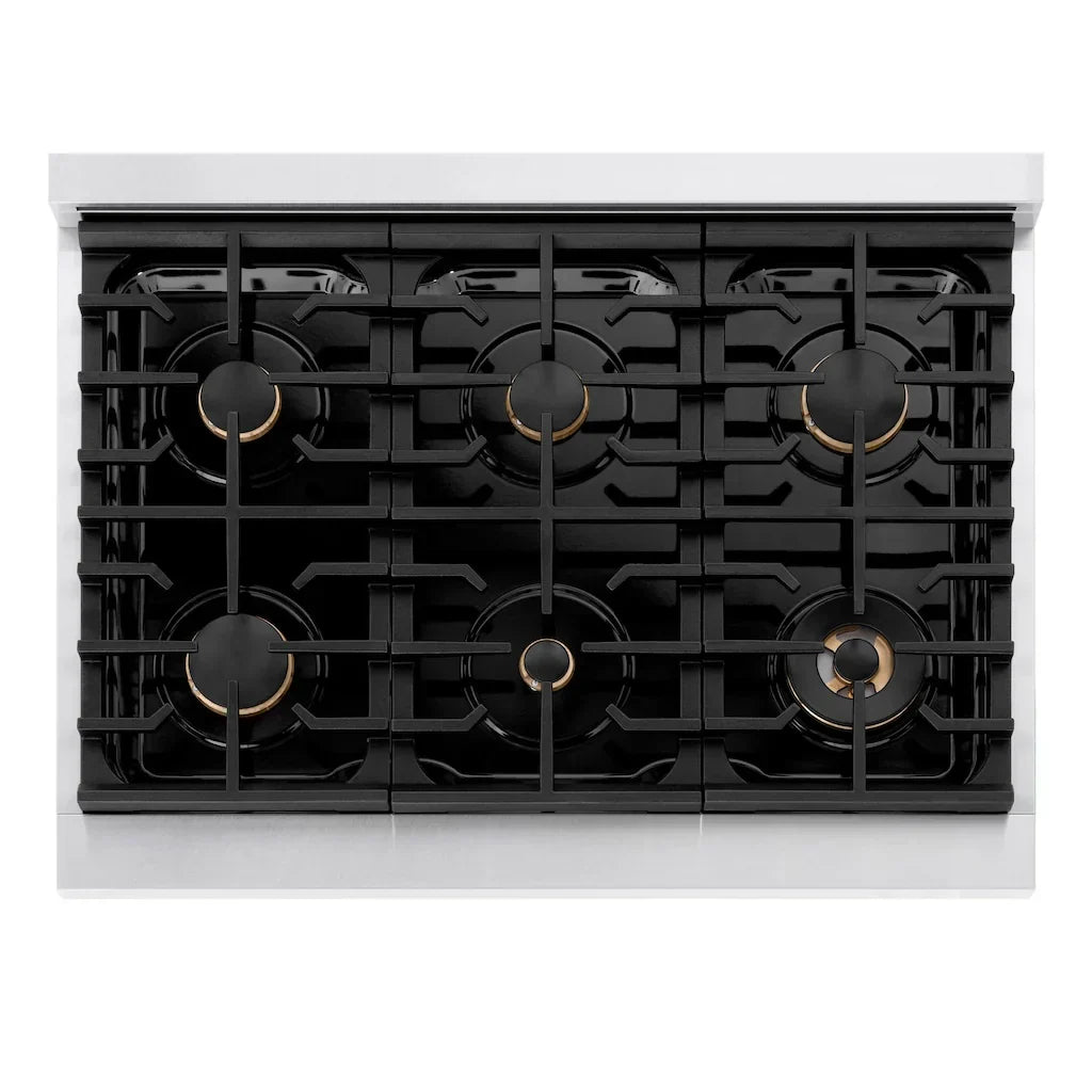 zline-autograph-edition-36-in-5-2-cu-ft-paramount-gas-range-with-6-burners-and-convection-gas-oven-in-satin-stainless-steel-with-white-matte-door-and-matte-black-accents-sgrsz-wm-36-mb