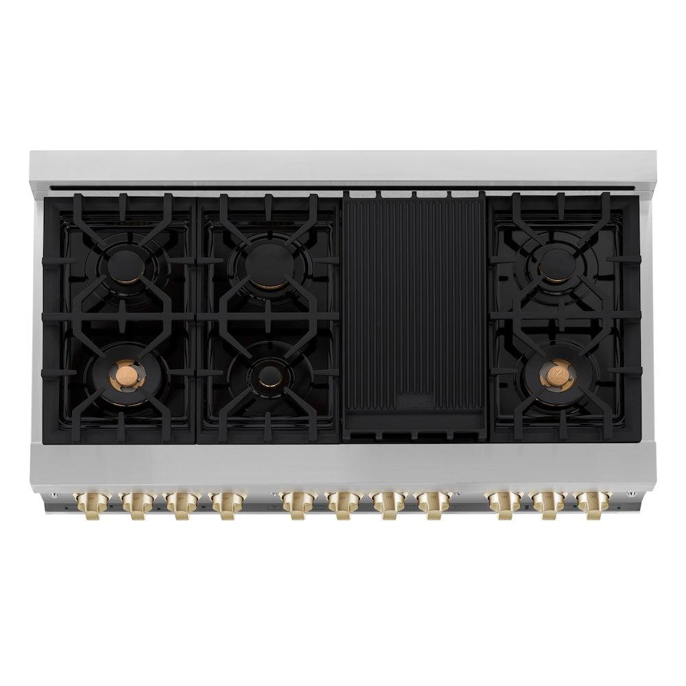 zline-autograph-edition-48-in-dual-fuel-range-with-black-matte-door-and-gold-accents-6-0-cu-ft-raz-blm-48-g