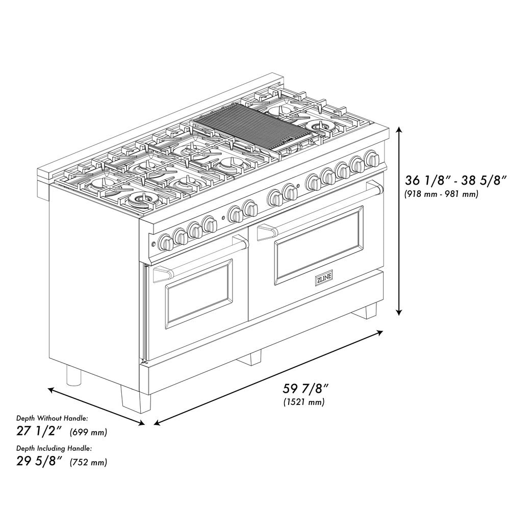 zline-autograph-edition-60-in-7-4-cu-ft-dual-fuel-range-with-gas-cooktop-and-electric-convection-oven-in-stainless-steel-with-gold-accents-raz-60-g