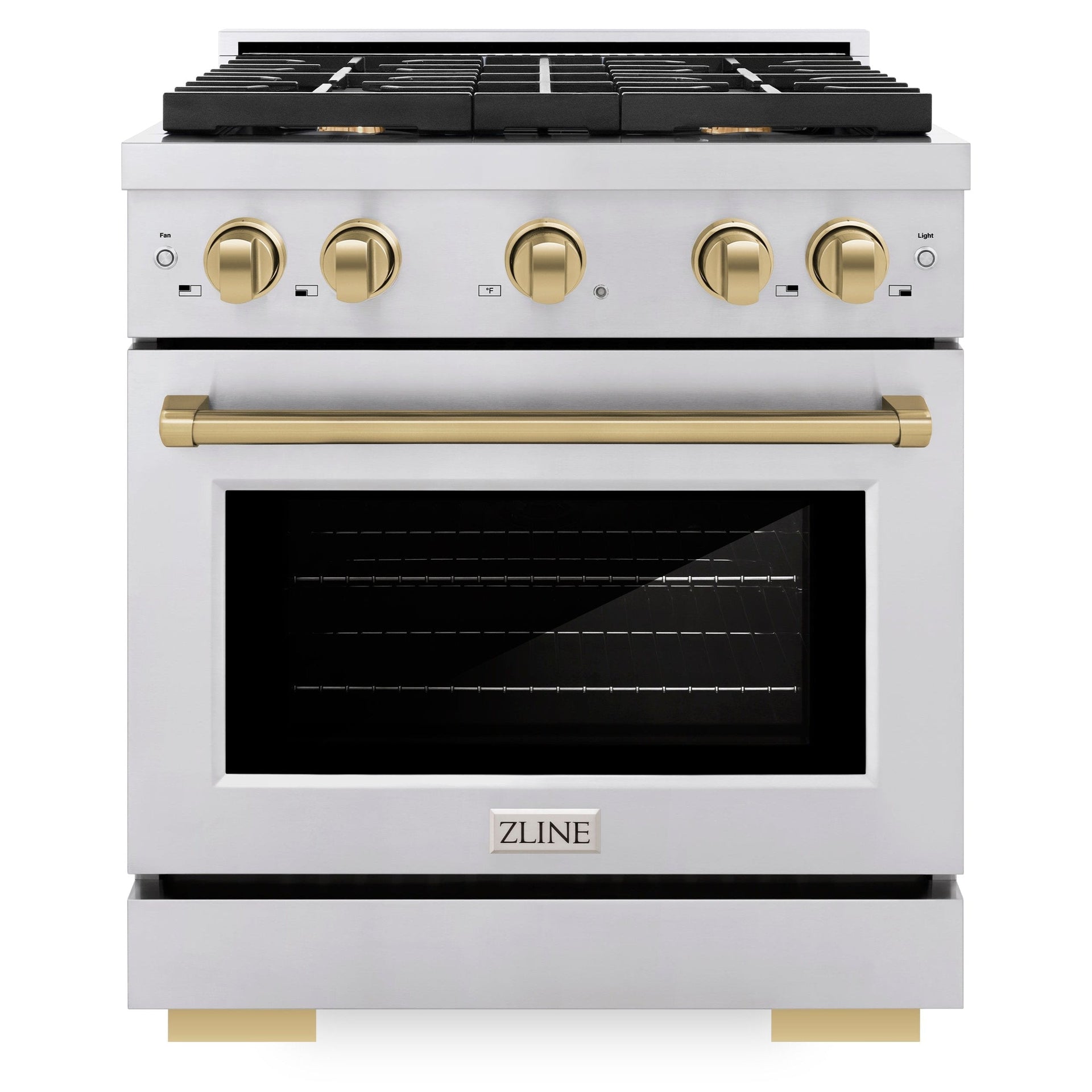 zline-autograph-edition-30-in-paramount-dual-fuel-range-4-burners-4-2-cu-ft-electric-convection-oven-stainless-steel-with-champagne-bronze-accents-sdrz-30-cb